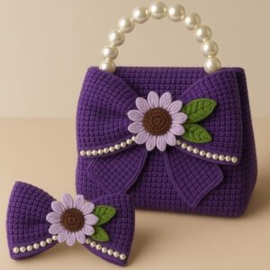 Royal Bloom Crochet Handbag Set