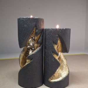 Golden Cracked Duo Candle Set