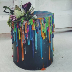 Rainbow Drip Art Candle