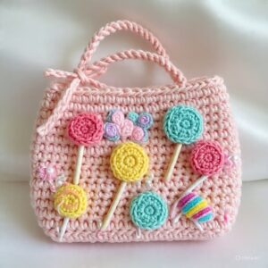 Candy Bloom Crochet Mini Bag