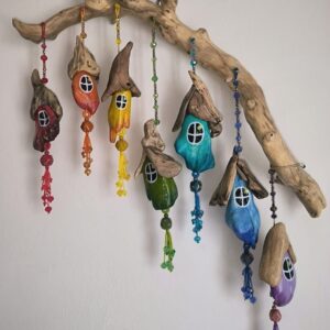 Hanging Fairy House Driftwood Art
