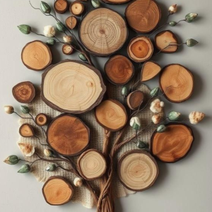 Wood Slice Tree Wall Art