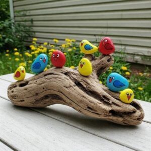 Driftwood Bird Charm Décor