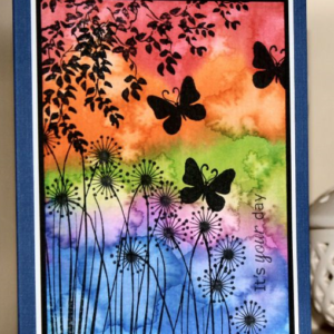Rainbow Butterfly Art Card